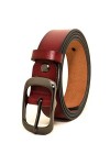 ESPOFY Ceinture pour femmes Ceinture en cuir véritable avec boucle en alliage à une broche Marron 110cm 