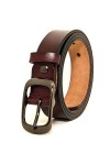 ESPOFY Ceinture pour femmes Ceinture en cuir véritable avec boucle en alliage à une broche Marron 110cm 