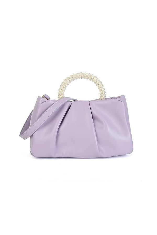 Valleycomfy Pochette pour femme avec perles et nuage - Élégant sac de mariée - Sac à main de mariage - Sac de soirée - Sac à 