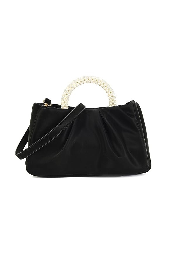 Valleycomfy Pochette pour femme avec perles et nuage - Élégant sac de mariée - Sac à main de mariage - Sac de soirée - Sac à 