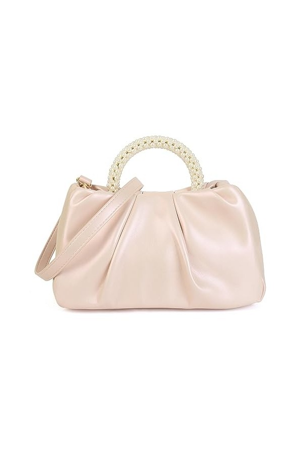 Valleycomfy Pochette pour femme avec perles et nuage - Élégant sac de mariée - Sac à main de mariage - Sac de soirée - Sac à 
