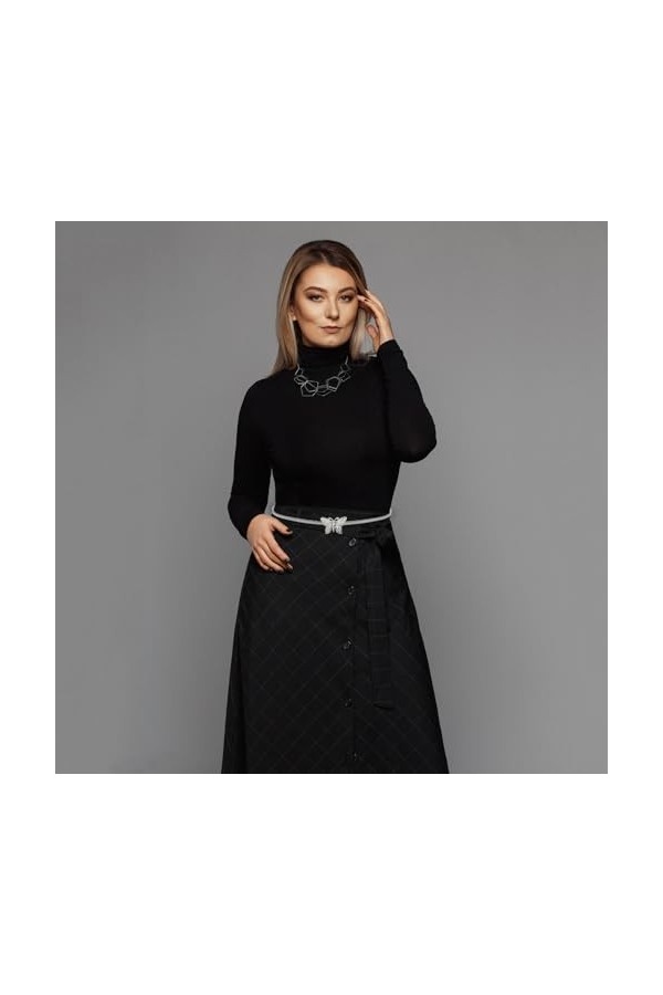 TRADERPLUS 2 Pièces Ceintures femme élégante femme mince ceintures, ceinture métallique élastique femme papillons Rétro avec 