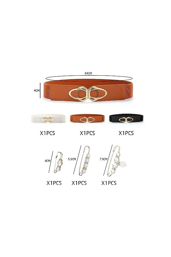 ATBUSS Ceinture 3 pièces avec boucle de taille en 3 parties, taille élastique, convient pour garçons, filles, adolescents, ce