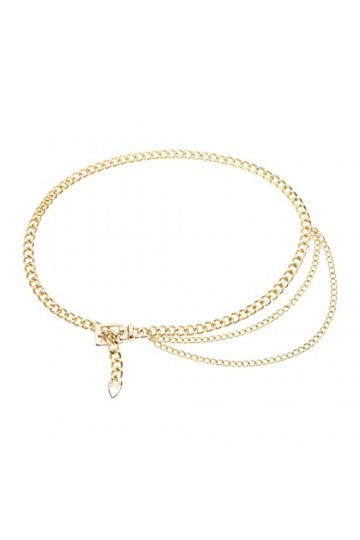SG Store Chaîne de ceinture multicouche en métal en alliage Ceinture réglable Accessoires de vêtements décoratifs pour femmes