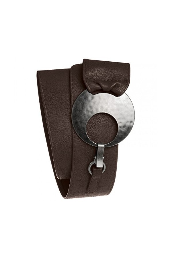 Caspar GU225 Ceinture large pour femme avec grande boucle, Noir , 110 cm