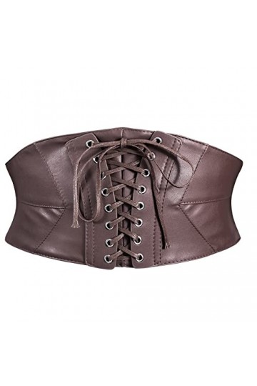 WERFORU Ceinture élastique large à lacets pour femme - Pour Halloween, Café B, XXXL:Passt Taillengröße 117-128cm