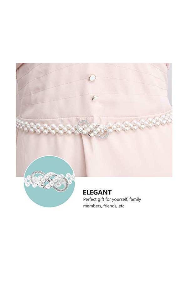 Holibanna Ceinture de mariée avec perles et strass - Ceinture de mariée décorative pour robe de demoiselle dhonneur ou robe