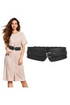 Lollanda Ceinture large élastique pour femme, ceinture vintage extensible pour femme et femme, large ceinture pour robe, comb