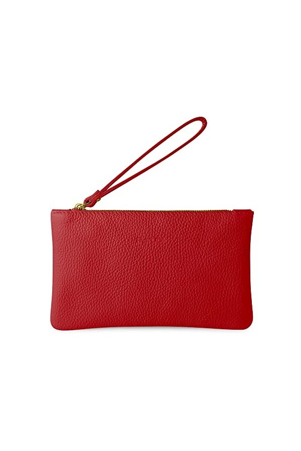 Parubi Pochette à Main Petite pour Femme, Mini Sac à Main en Cuir Souple Véritable Fabriqué en Italie, Pochette avec Cordon e