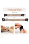 Yeria 4 Pièces Ceinture Elastique Femme Ajustable Sans Boucle Invisible Ceintures Femme pour Jeans Pantalons Jupes pour Homme