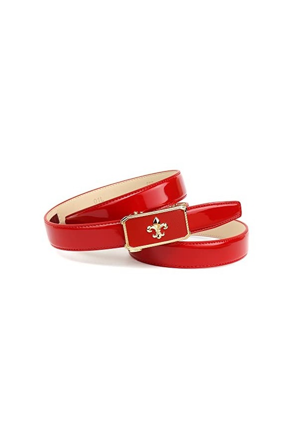 Anthoni Crown Ceinture en cuir pour femme, rouge, 90, rouge