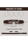 EUPSIIU 4 Pièces Élastique Ceinture sans Boucle Invisible Ceinture Femme Homme Ceinture Extensible sans Boucle Unisexe Réglab