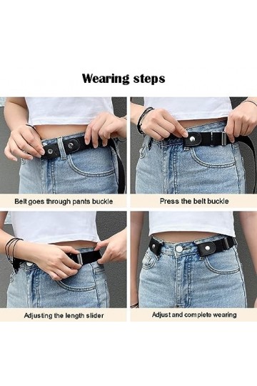 Jiujiutu 2 racines Ceinture extensible sans boucle homme ceinture élastique invisible sans boucle femme réglable pantalons ce