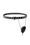 Eigso Mode Ceinture Femme Homme Gothique cuir avec Porte monnaie Boucle Coeur Accessoire pour Jeans