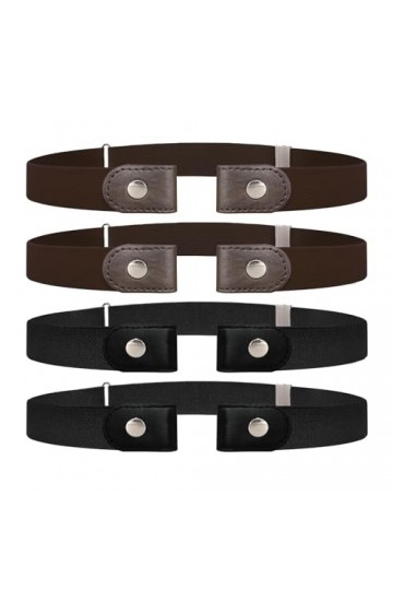 SKHAOVS 4 Pièces Ceinture Élastique Sans Boucle Extensible sans Boucle Ajustable Ceinture Homme Ceintures Femmes Invisible Ce