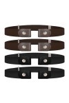 SKHAOVS 4 Pièces Ceinture Élastique Sans Boucle Extensible sans Boucle Ajustable Ceinture Homme Ceintures Femmes Invisible Ce