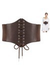Cuir Corset Ceinture Élastique Rétro Ceinture,Ceinture Corset Femme,Ceinture éLastique Pour Corset,Ceinture Taille Élastique 