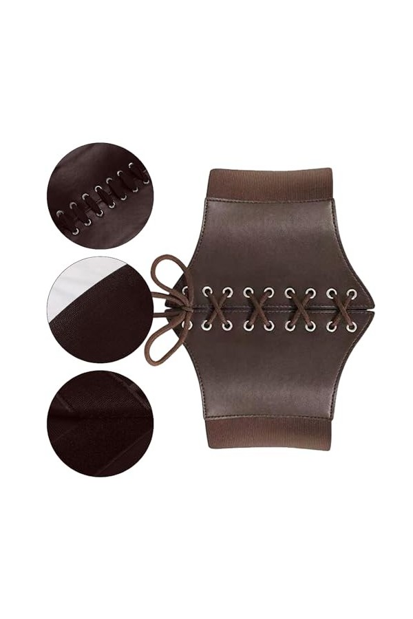 Cuir Corset Ceinture Élastique Rétro Ceinture,Ceinture Corset Femme,Ceinture éLastique Pour Corset,Ceinture Taille Élastique 