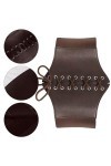 Cuir Corset Ceinture Élastique Rétro Ceinture,Ceinture Corset Femme,Ceinture éLastique Pour Corset,Ceinture Taille Élastique 