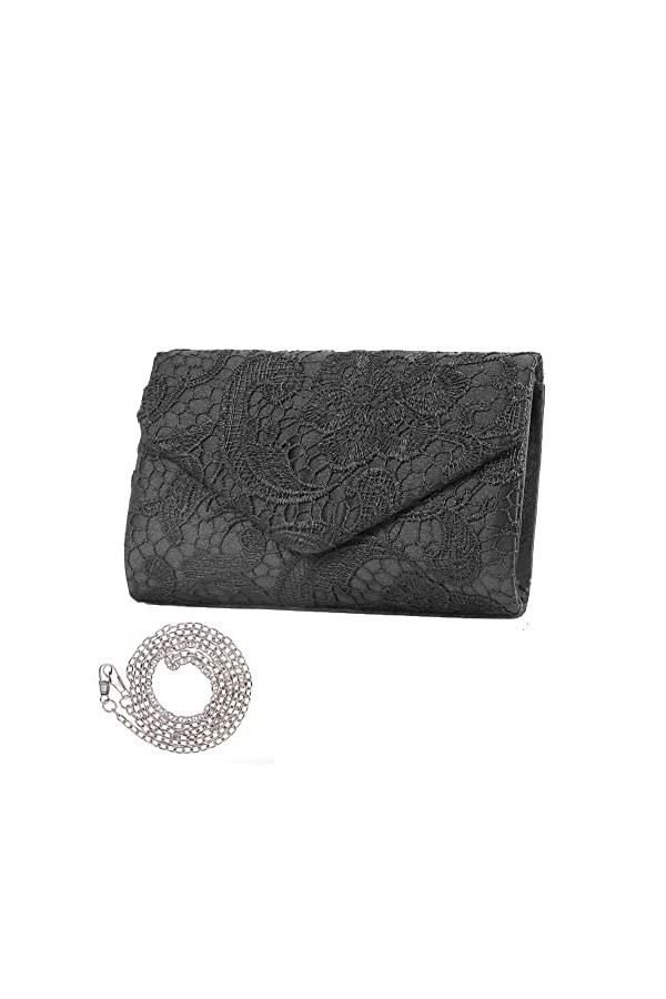 Femme Sac De Soirée Dentelle Pochette Elégante Enveloppe Embrayage Bandoulière Sac à Main Satin Tote Bag Mariage Et fête Bal 