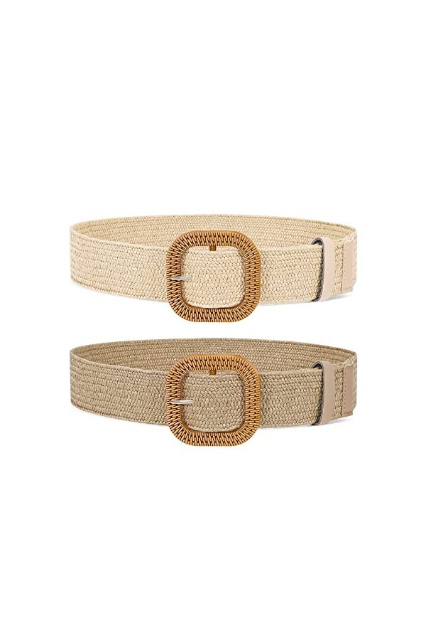 XZQTIVE Femmes Large Ceinture pour Robe Taille Élastique Ceinture Crochet Boucle Stretch Ceinture pour Robe Jumpsuit Manteau,