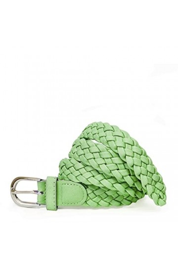 Gloop Ceinture tressée étroite pour femme - Taille unique - Convient pour jupe, robe, veste et jeans - 3 cm de large, vert, T