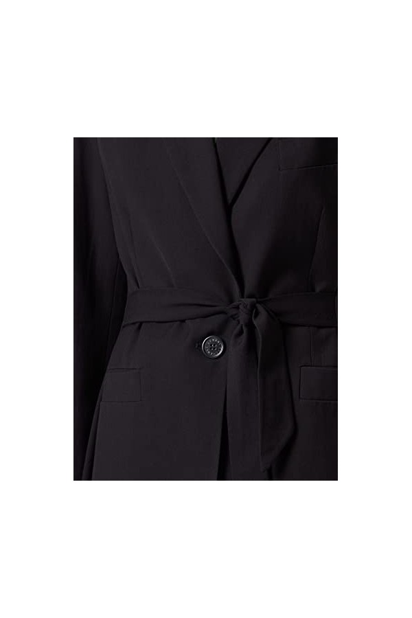 Armani Exchange Ceinture à larrière, Logo imprimé Interne, Poches Avant Blazer, Noir, L Femme