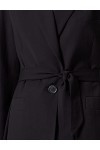 Armani Exchange Ceinture à larrière, Logo imprimé Interne, Poches Avant Blazer, Noir, L Femme