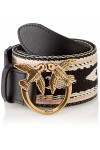Pinko Love Berry Native H6 Belt Nast Ceinture, Zc3q_Noir/Beige-doré Antique, L Femme