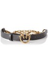 Pinko Love Day Chain Simply H2 Belt Ceinture, Z99Q_Nero-Antique Gold, S Femme