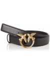 Pinko Love Berry H3 Belt VIT.Soie Je Ceinture, Z99q_Noir-Antique Gold, S Femme