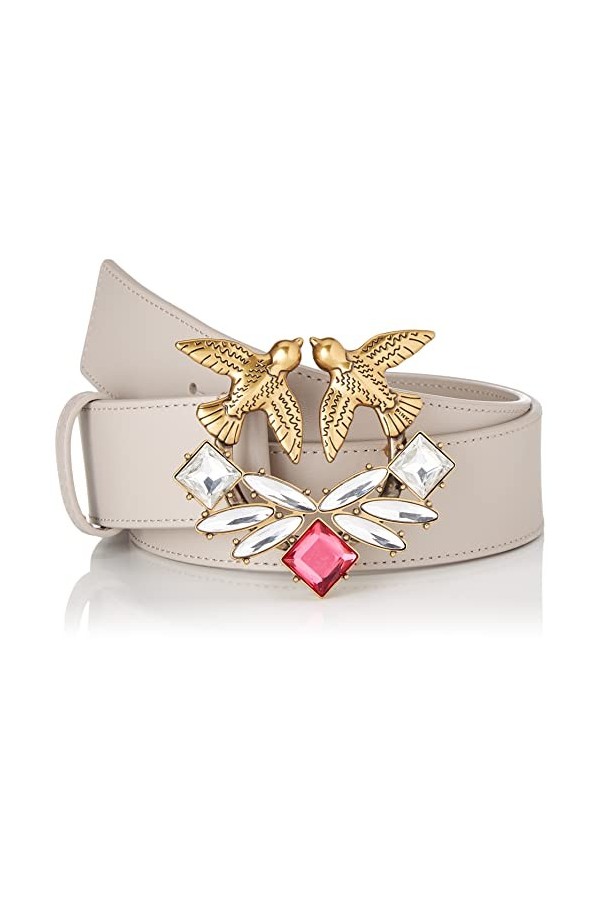 Pinko Love Berry H4 Belt VIT.Soie Je Ceinture, I30q_Gris Pingouin Antique Gold, XS Femme