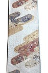 Obi ceinture traditionnelle de kimono pour la décoration dintérieur avec le motif"唐花" fleurs imaginaires 