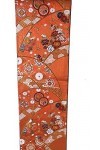Obi ceinture traditionnelle de kimono pour la décoration dintérieur avec le motif"青海波と花々" les vagues et fleurs 