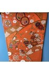 Obi ceinture traditionnelle de kimono pour la décoration dintérieur avec le motif"青海波と花々" les vagues et fleurs 