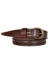 MICHUR Maria Ceinture en cuir marron pour femme, ceinture en cuir pour femme, ceinture en cuir, de couleur marron avec bords 