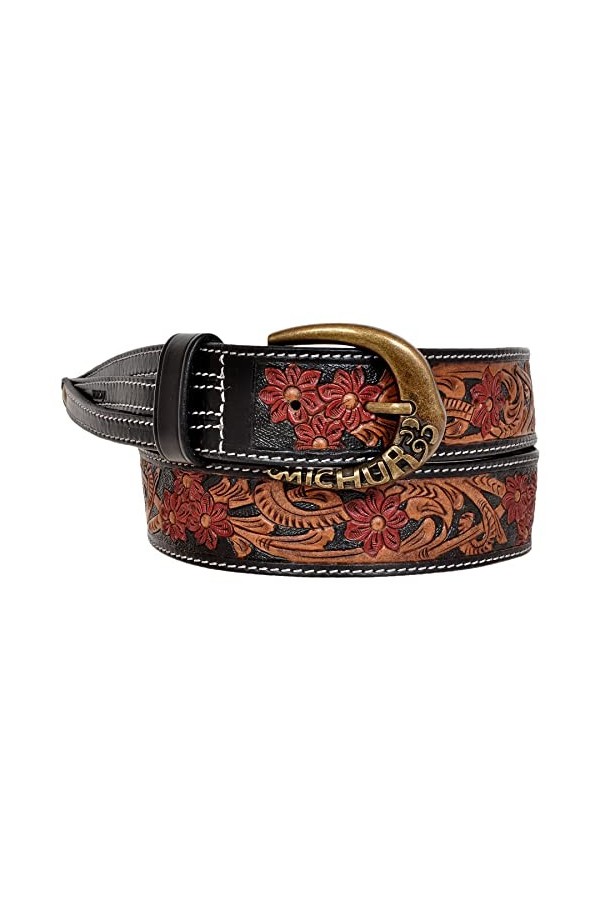 Ceintures en cuir MICHUR Flora pour hommes, ceintures en cuir pour homme, ceintures en cuir, dans les couleurs noir, rouge et