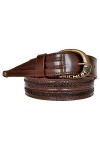 MICHUR Maria Ceinture en cuir marron pour hommes, ceinture en cuir pour hommes, ceinture en cuir, de couleur marron avec bord