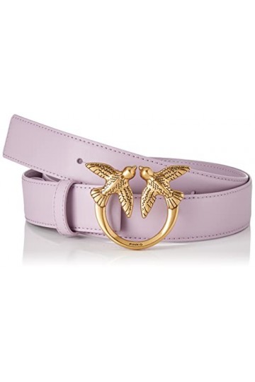 Pinko Love Berry H3 Belt Vello Set Ceinture, D28q_Beige Safari-Antique Gold, M Femme