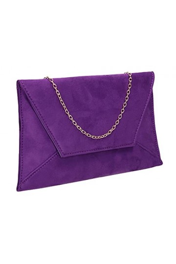 SWANKYSWANS Dory Pochette fine en suédine pour fête, bal de fin dannée, mariage, violet, Taille unique