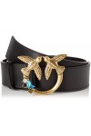 Pinko Love Berry H4 Belt VIT.Soie Je Ceinture, Z99q_Noir-Antique Gold, S Femme
