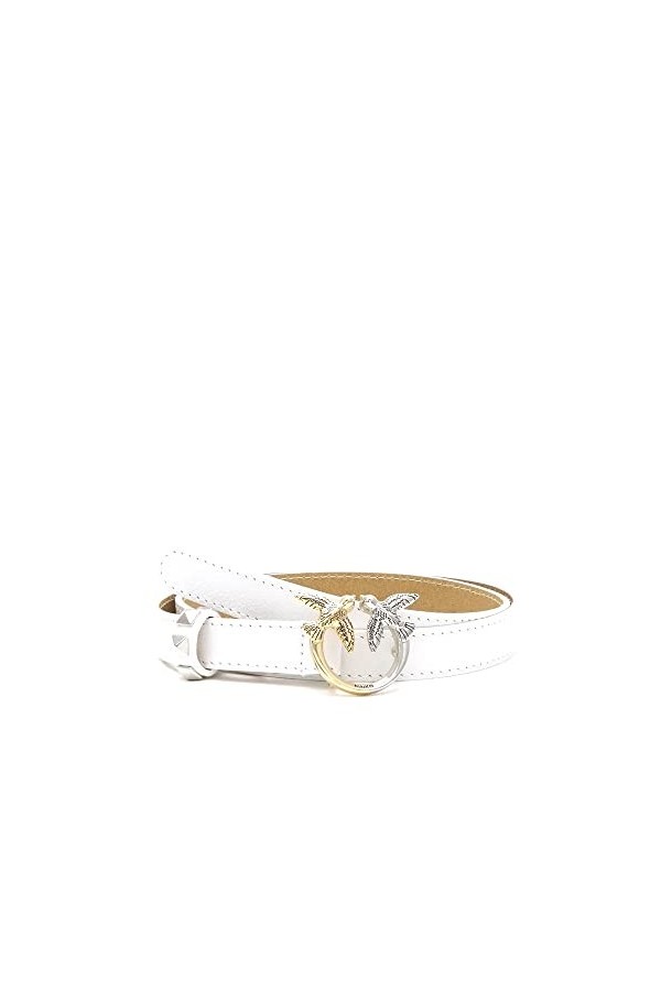 Pinko Love Berry H2 Belt Vitello BOR Ceinture, Z14h_White-Double Color, M Femme