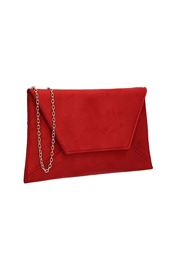 SWANKYSWANS Dory Pochette fine en suédine pour fête, bal de fin dannée, mariage, violet, Taille unique