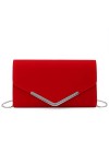 EVEOUT Pochettes et clutches pour Femmes Pochette de soirée en velours Sac à main enveloppe avec chaîne Bourse pour Banquet F