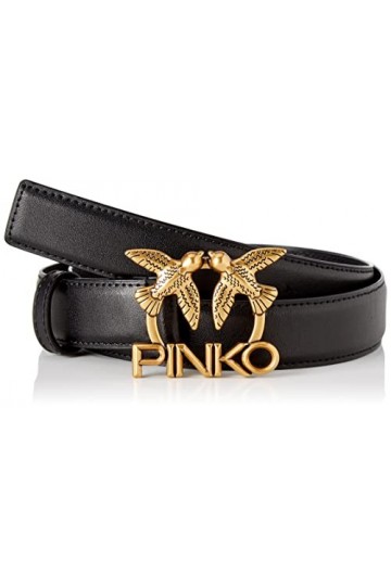 Pinko Love Berry H3 Belt VIT.Soie Le Ceinture, Z99q_Noir-Antique Gold, XS Femme