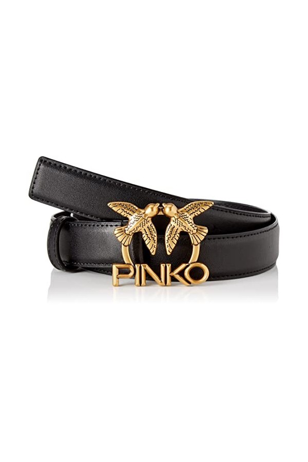Pinko Love Berry H3 Belt VIT.Soie Le Ceinture, Z99q_Noir-Antique Gold, XS Femme