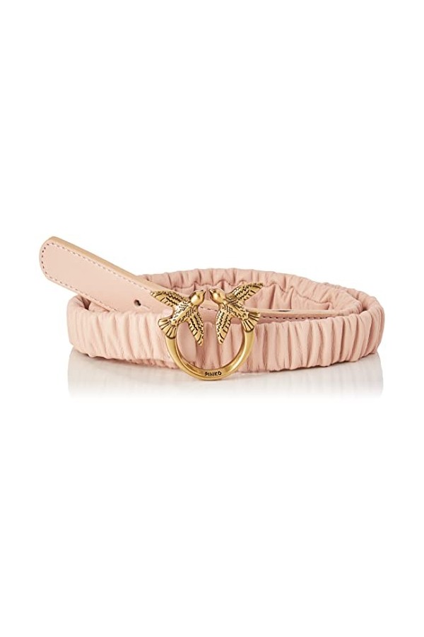 Pinko Love Ruffle H2 Belt Sheep Napp Ceinture, O81q_Poudre-Antique Gold, S Femme