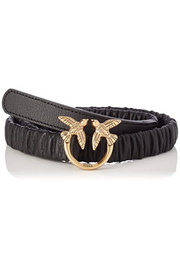 Pinko Love Ruffle H2 Belt Sheep Napp Ceinture, O81q_Poudre-Antique Gold, S Femme