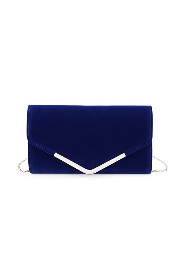 EVEOUT Pochettes et clutches pour Femmes Pochette de soirée en velours Sac à main enveloppe avec chaîne Bourse pour Banquet F