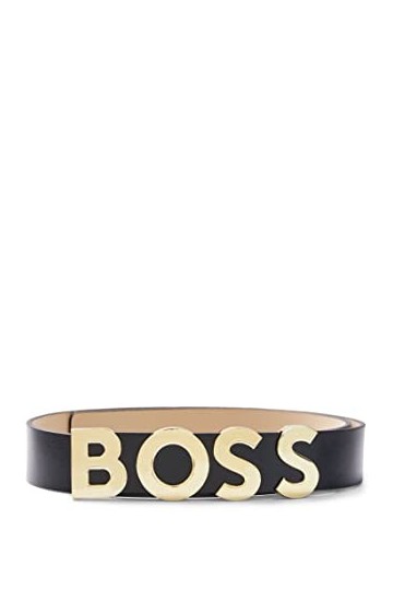 BOSS Femmes Bold Belt 3,5cm Ceinture en cuir italien avec boucle logo